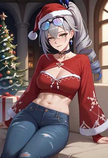 star rail,silver wolf,Christmas  - AI generated anime art